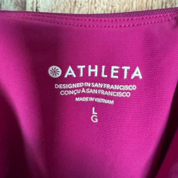 Athleta Swimsuit One Piece Coastline Electric Fuchsia Large Colorblock Summer - Picture 8 of 10